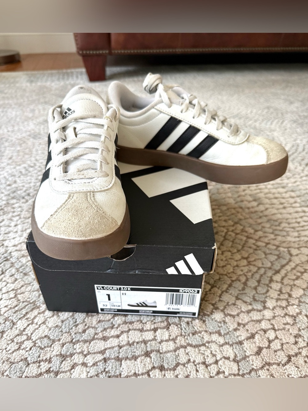 Adidas VL Court 3.0K Kids Sneakers White/Black Size 1